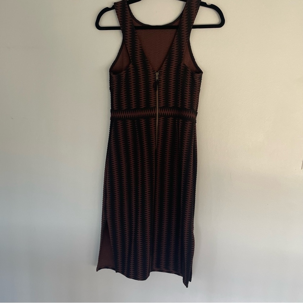 Anthropologie Maeve Meridian Boho Midi Dress Texture Racerback Black Brown Small - Picture 8 of 16